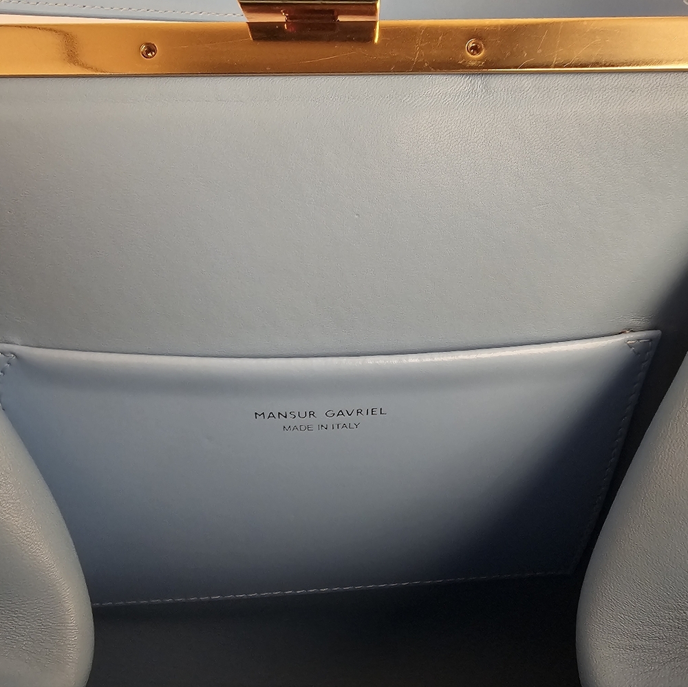 Mansur Gavriel Dahlia Top Handle Handbag | Sky Blue | Great Condition - Picture 5 of 10
